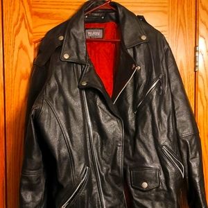 Men's leather biker jacket